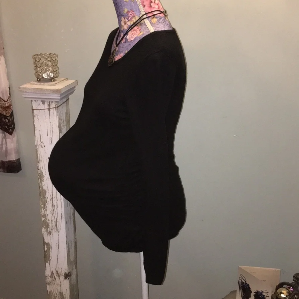 Motherhood Maternity Long Sleeve Black Sweater Top Buttoned Back Small - Picture 4 of 8